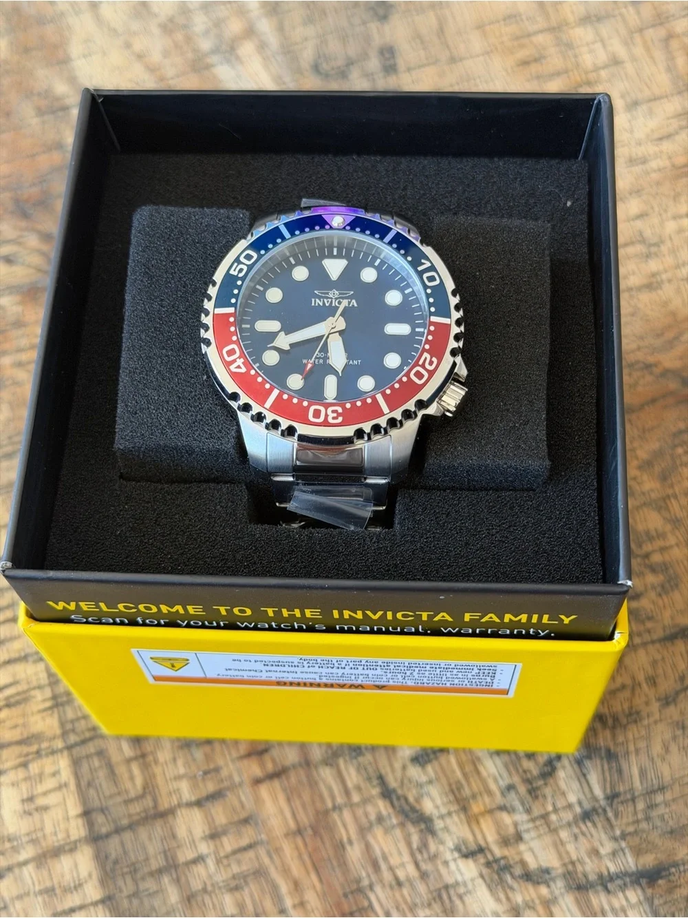 NEW Invicta Pro Diver Marisdrift Red Blue Bezel Stainless Steel Watch 48mm - NIB